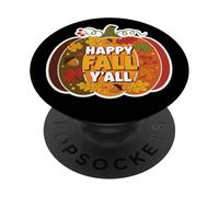 Felice Autunno Y'all! Vintage Autunno Amante Zucca Foglie Retro PopSockets PopGrip Adesivo