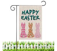 Felice bandiera del coniglietto del giardino della bandiera pasquale, bandiera del cortile del coniglio | 30,5 x 45,7 cm | Buon pasqua, bandiere decorative da giardino, decorazione di allarme grasso