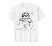 Felice Bradipo Astronauta Space Explorer Cosmic Journey Maglietta