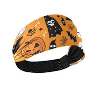 Felice Carino Spooky Stagione Arancione antiscivolo fascia di allenamento Elastico tennis fasce per il sudore per Yoga Palestra Yoga lavaggio viso cintas para el pelo de mujer