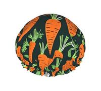 Felice carota modello senza soluzione di continuità Stampa Doppio Strato Impermeabile Cuffia Doccia Donne Uomini Riutilizzabili Bagno Capelli Caps Fascia