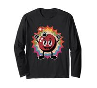 Felice Cartoon Bomb Arcobaleno Sfondo Maglia a Manica