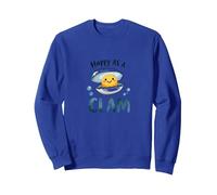 Felice Come Un Vongole Carino Ocean Pun Felpa, Unisex per Adulti, Blu Reale, XXL
