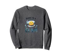 Felice Come Un Vongole Carino Ocean Pun Felpa, Unisex per Adulti, Grigio Scuro, S