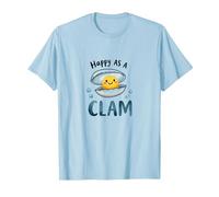 Felice Come Un Vongole Carino Ocean Pun Maglietta, Uomo, Celeste, S