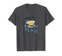 Felice Come Un Vongole Carino Ocean Pun Maglietta, Uomo, Grigio Scuro, 4XL