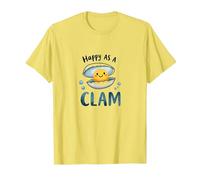 Felice Come Un Vongole Carino Ocean Pun Maglietta, Uomo, Limone, M