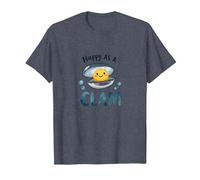 Felice Come Un Vongole Carino Ocean Pun Maglietta, Uomo, Pervinca, 6XL