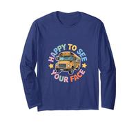 Felice di Vedere Il Tuo Face Bus Autista Studenti Scuola Bus Maglia a Manica