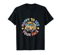 Felice di Vedere Il Tuo Face Bus Autista Studenti Scuola Bus Maglietta