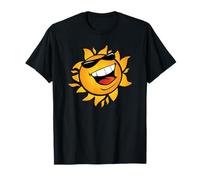 Felice Estate Sole con Un Grande Sorriso Cartone Animato Maglietta