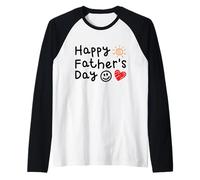 Felice festa del papà divertente figlia ragazza ragazzo ragazzo disegnato a mano Maglia con Maniche Raglan