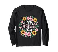 Felice festa della mamma mamma carino floreale per moglie mamma o nonna Maglia a Manica