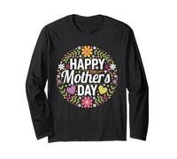 Felice Festa della Mamma Per Mamma Carino Floreale Mamma Donne Maglia a Manica
