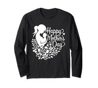 Felice festa della mamma silhouette floreale per mamma mamma donne Maglia a Manica