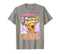 Felice Formaggio Vaporwave Estetico Griglia Paesaggio Kawaii Cibo Maglietta