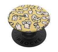 Felice Gatto Carino Gatti Giallo Anime Kawaii PopSockets PopGrip Adesivo