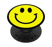 Felice Giallo Sorridente Volto Allegro Tranquillo Positività PopSockets PopGrip Intercambiabile