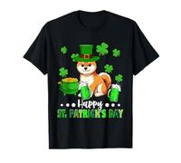 Felice giorno di San Patrizio irlandese Shiba Inu Shamrocks Beer Maglietta