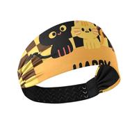 Felice Halloween Bat Gatto Nero Raffreddamento donne fasce elastiche per gli allenamenti Allenamenti Calcio Running vendas para el pelo mujer