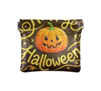 Felice Halloween Cartone Animato Carino Giallo Zucca di Modo DELL'UNITÀ di elaborazione Borsa di Cambiamento di Cuoio Portatile Organizzazione Sacchetti per gli Uomini Donne Viaggio monedero