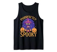 Felice Halloween Cat Proprietario Spettrale Kitty Trucco O Scherzetto Canotta