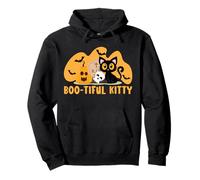 Felice Halloween Cat Proprietario Spettrale Kitty Trucco O Scherzetto Felpa con Cappuccio
