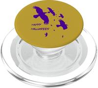 Felice Halloween Corvi In Volo Vettore Silhouette Viola PopSockets PopGrip per MagSafe