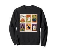 Felice Halloween Dolcetto O Scherzetto Gatto Nero infestato Felpa