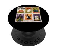 Felice Halloween Dolcetto O scherzetto gatto nero infestato PopSockets PopGrip Adesivo