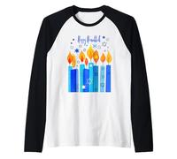 Felice Hanukkah Festival di Luce Stella di David Maglia con Maniche Raglan