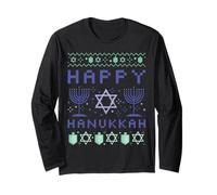 Felice Hanukkah Hanukkah Maglia a Manica