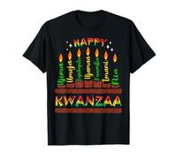Felice Kwanzaa Sette Principi di Kwanzaa Uomini Donne Bambini Maglietta