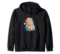 Felice Maria di Nazareth con Costume Natalizio da Babbo Natale Felpa con Cappuccio