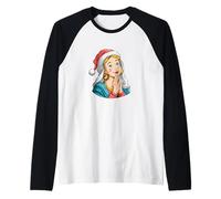 Felice Maria di Nazareth con Costume Natalizio da Babbo Natale Maglia con Maniche Raglan