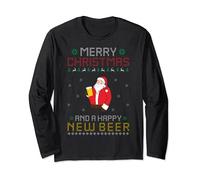 Felice Natale e un Felice Nuovo Birra Ugly Natale Maglione Maglia a Manica