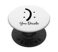 Felice o triste decidi sorriso accigliato divertente per uomini donne PopSockets PopGrip Adesivo