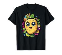 Felice patata Kawaii circondata da fiori colorati Maglietta