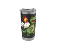 Felice Pollo con Amicizia Costume Dinosauro Bicchiere termico in acciaio inox doppia parete