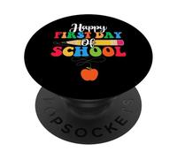 Felice primo giorno di scuola - insegnante colorato torna a scuola PopSockets PopGrip Adesivo