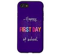 Felice primo giorno di scuola insegnanti bambini tornano a scuola roba Custodia per iPhone SE (2020) / 7/8