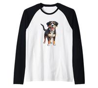 Felice Proprietario del Bovaro del Bernese Maglia con Maniche Raglan