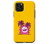 Felice Ridere Sole Dietro 2 Palme Vacanza Fumetto Fumetto Divertimento Custodia per iPhone 11 Pro