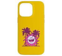 Felice Ridere Sole Dietro 2 Palme Vacanza Fumetto Fumetto Divertimento Custodia per iPhone 14 Pro Max