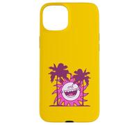 Felice Ridere Sole Dietro 2 Palme Vacanza Fumetto Fumetto Divertimento Custodia per iPhone 15 Plus