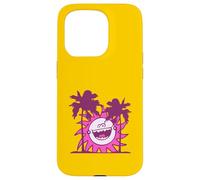 Felice Ridere Sole Dietro 2 Palme Vacanza Fumetto Fumetto Divertimento Custodia per iPhone 15 Pro