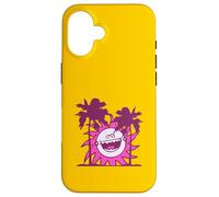Felice Ridere Sole Dietro 2 Palme Vacanza Fumetto Fumetto Divertimento Custodia per iPhone 16