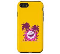 Felice Ridere Sole Dietro 2 Palme Vacanza Fumetto Fumetto Divertimento Custodia per iPhone SE (2020) / 7 / 8