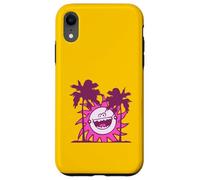 Felice Ridere Sole Dietro 2 Palme Vacanza Fumetto Fumetto Divertimento Custodia per iPhone XR