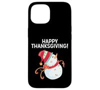Felice Ringraziamento Pupazzo di Neve Famiglia Custodia per iPhone 15